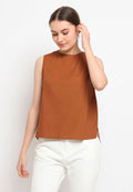 Round Neck Sleeveless Blouse