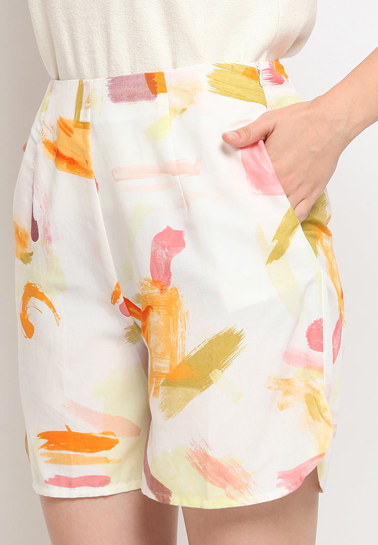Printed High Waist Short Pants