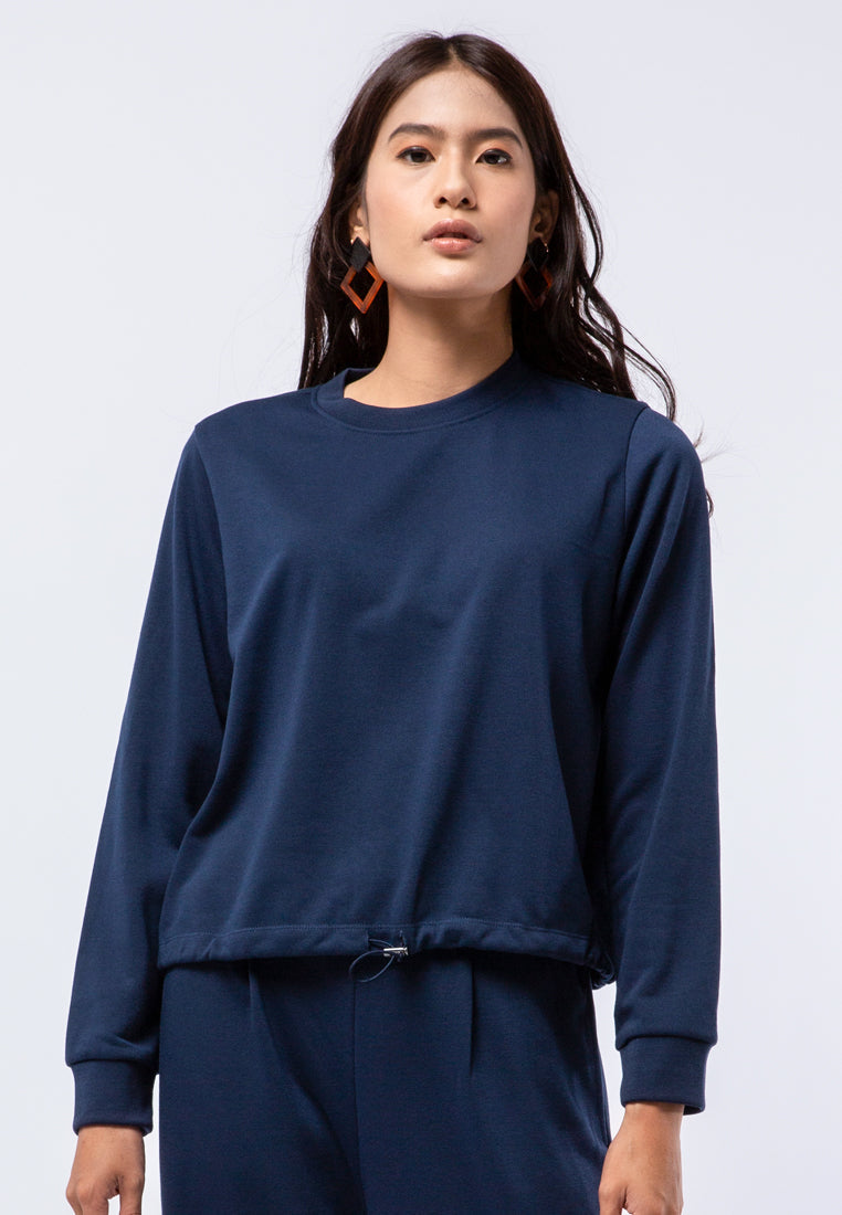Long Sleeve Sweatshirt with Twist Details