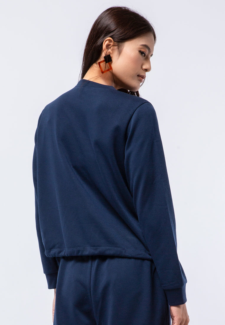 Long Sleeve Sweatshirt with Twist Details