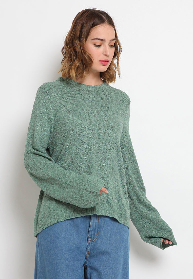 Popcorn Textured Loose Sweater