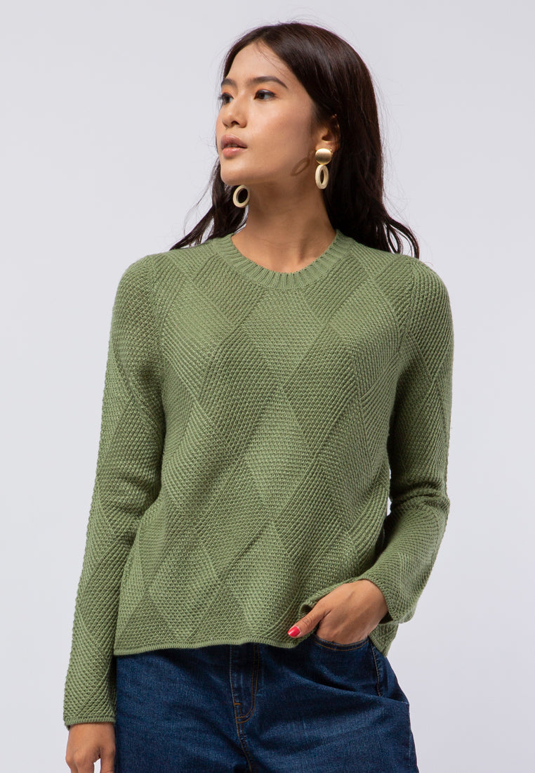 Loose Sweater with Weave Texture