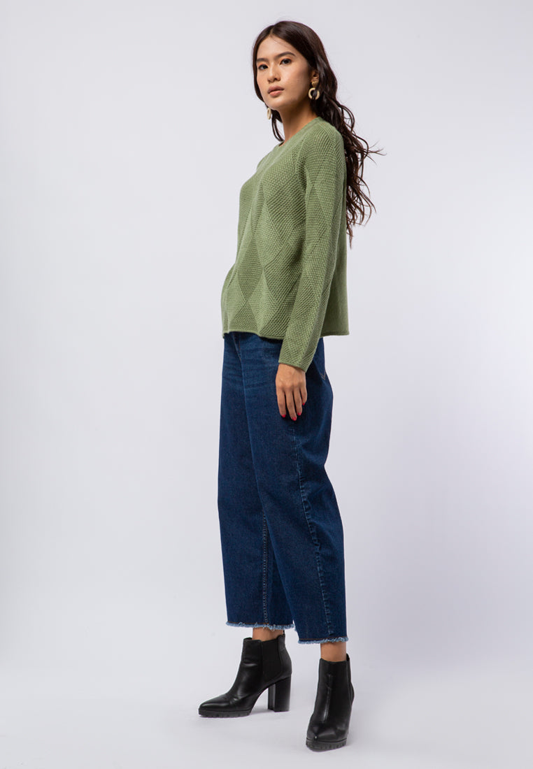 Loose Sweater with Weave Texture