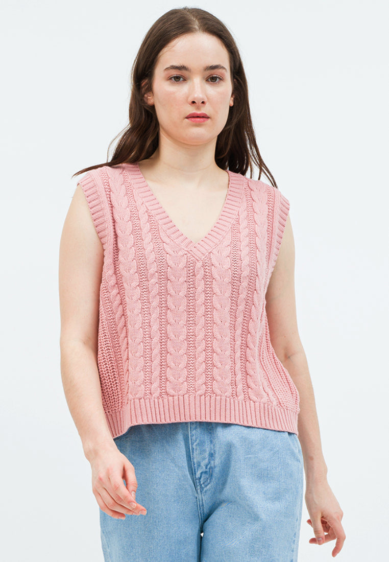 Cable Knit Crop Vest