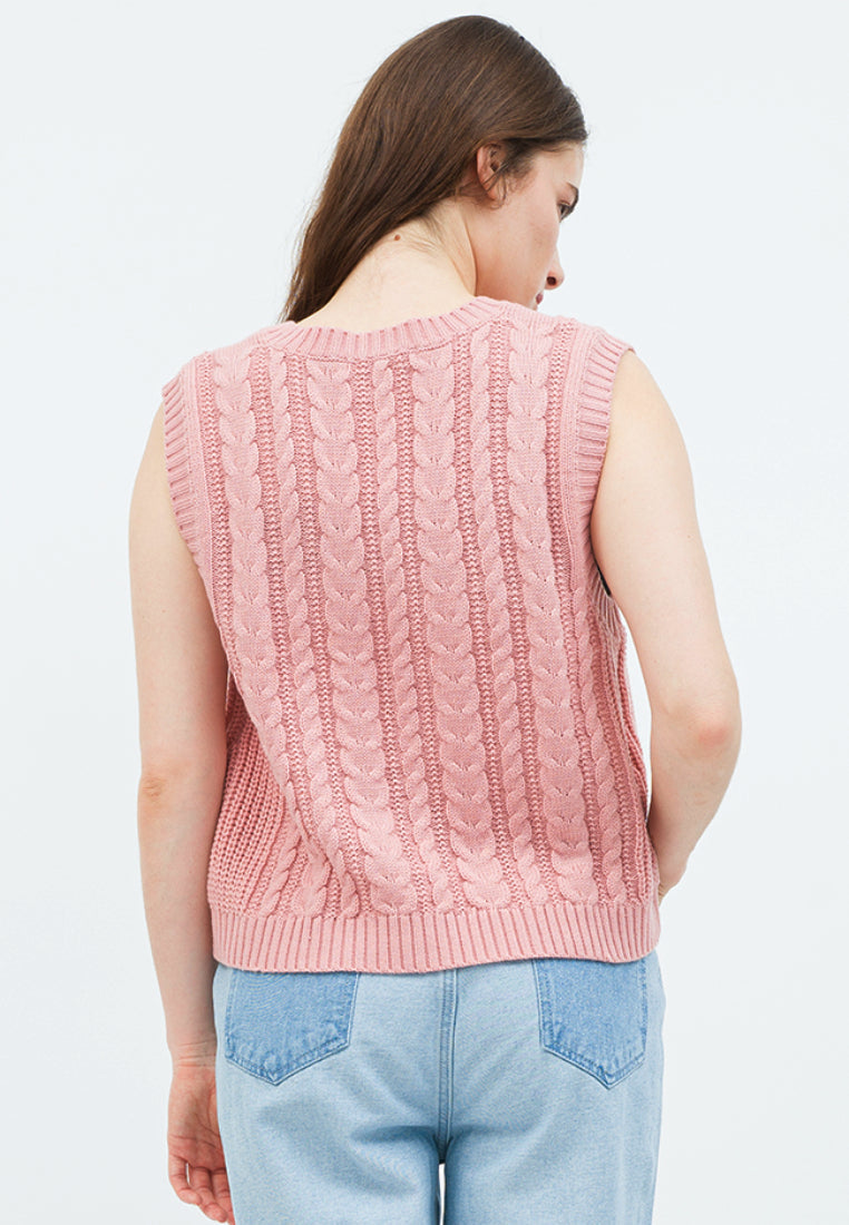 Cable Knit Crop Vest