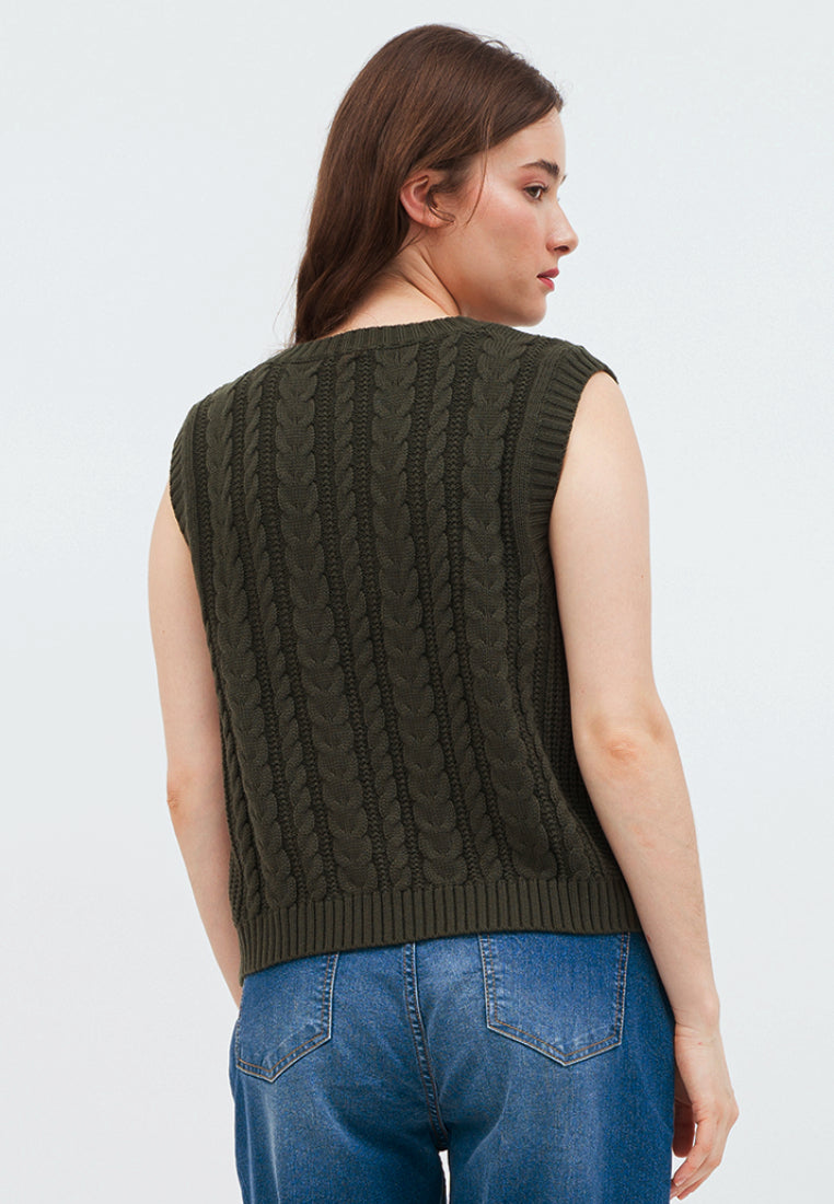 Cable Knit Crop Vest