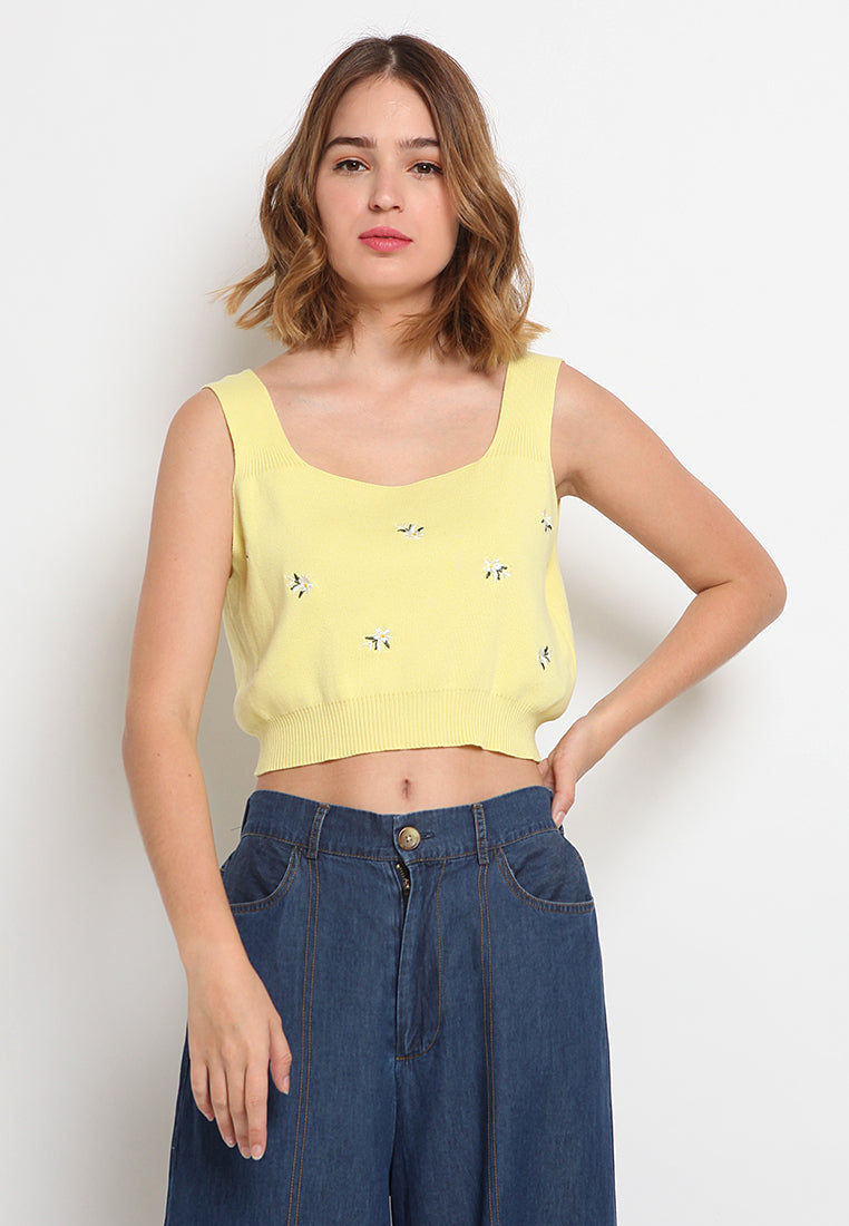 Crop Embroidery Vest