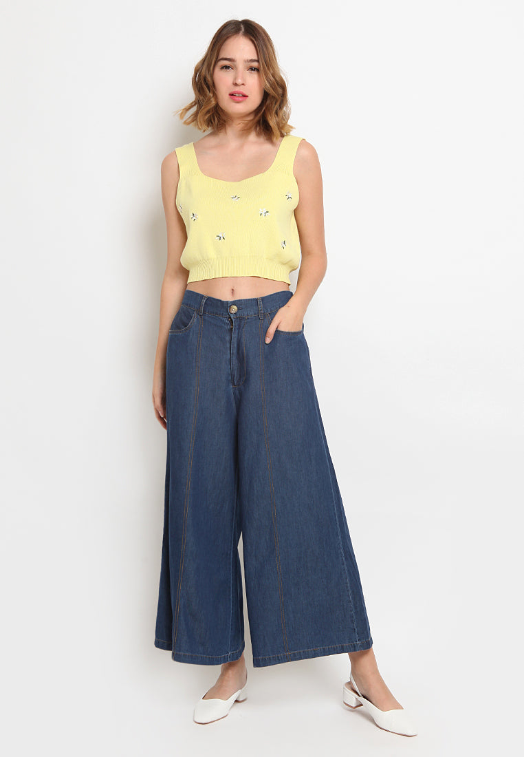 Crop Embroidery Vest