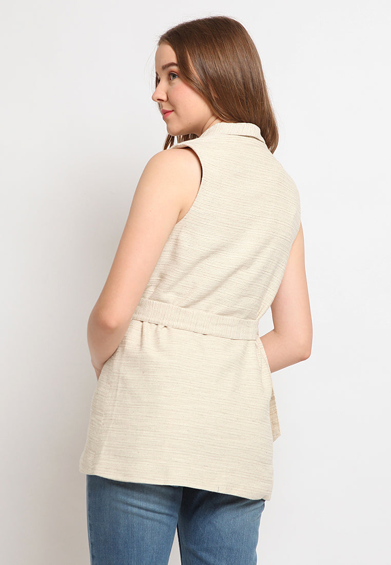Tweed Vest with Belt