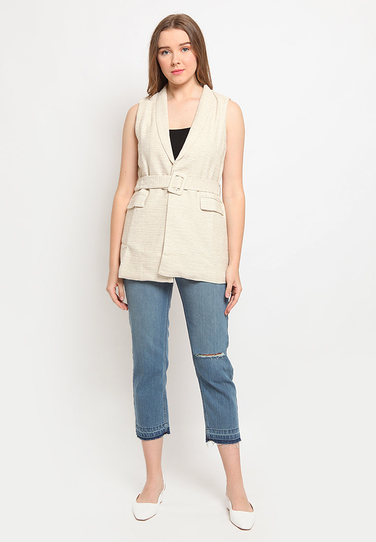 Tweed Vest with Belt