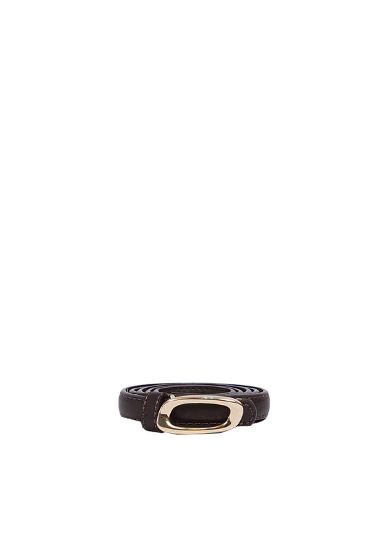 Et Cetera Gunmetal Belt DARK BROWN