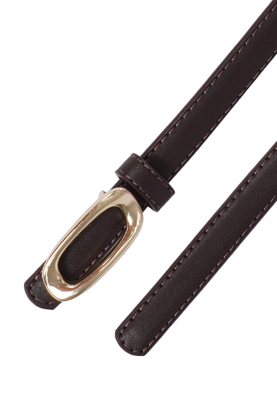 Et Cetera Gunmetal Belt DARK BROWN