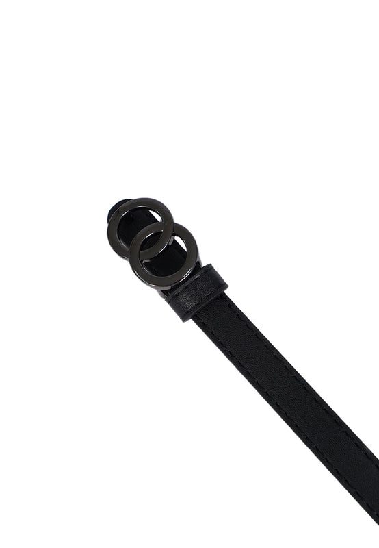 O - Ring double Buckle Belt BLACK