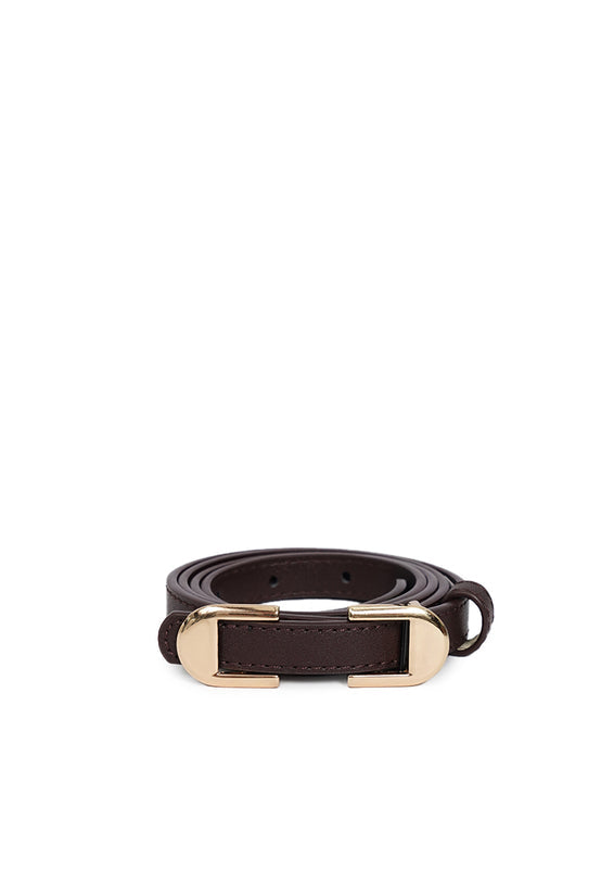 Metal Buckle Belt Dark Brown