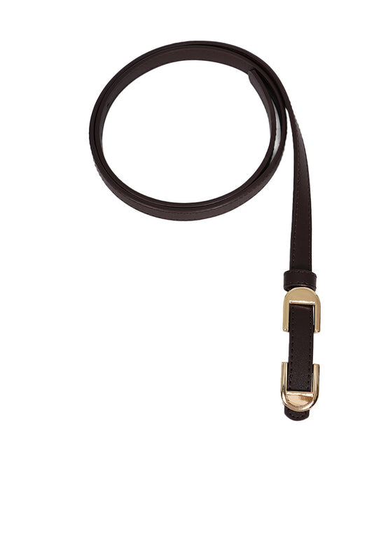 Metal Buckle Belt Dark Brown
