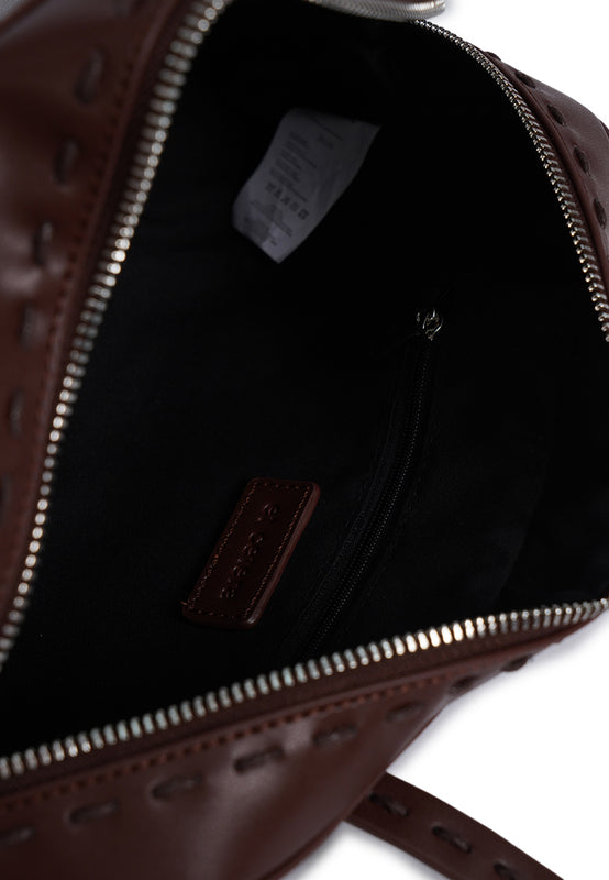 Tote Bag With Stitching Accents Brown