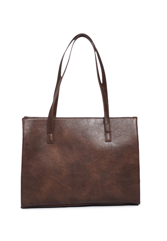 Dark Brown Leather Shoulder Bag