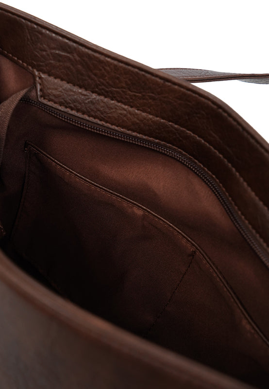 Dark Brown Leather Shoulder Bag
