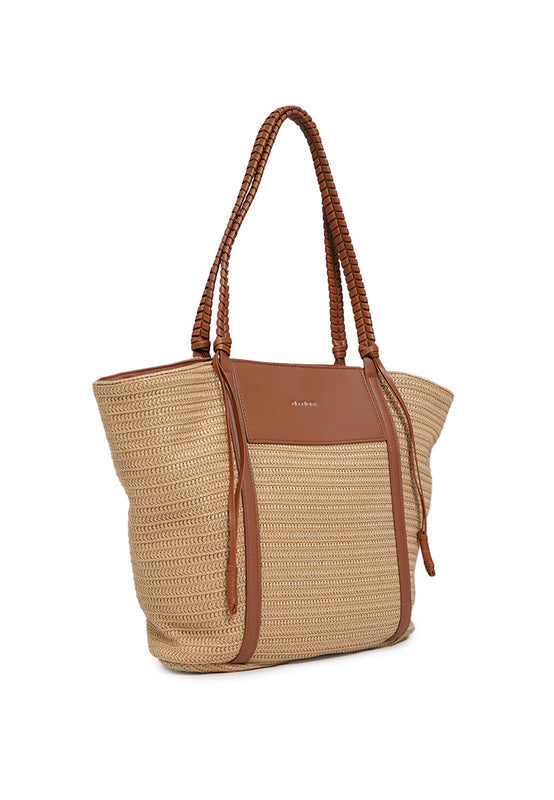Woven Tote Bag Beige