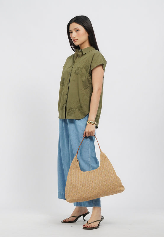 Woven Shoulder Bag Beige