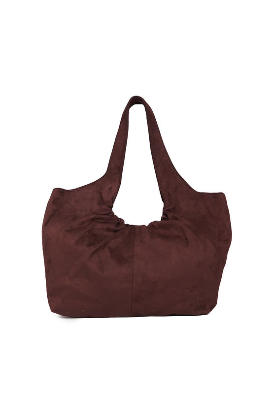 Dark Brown Suede Shoulder Bag