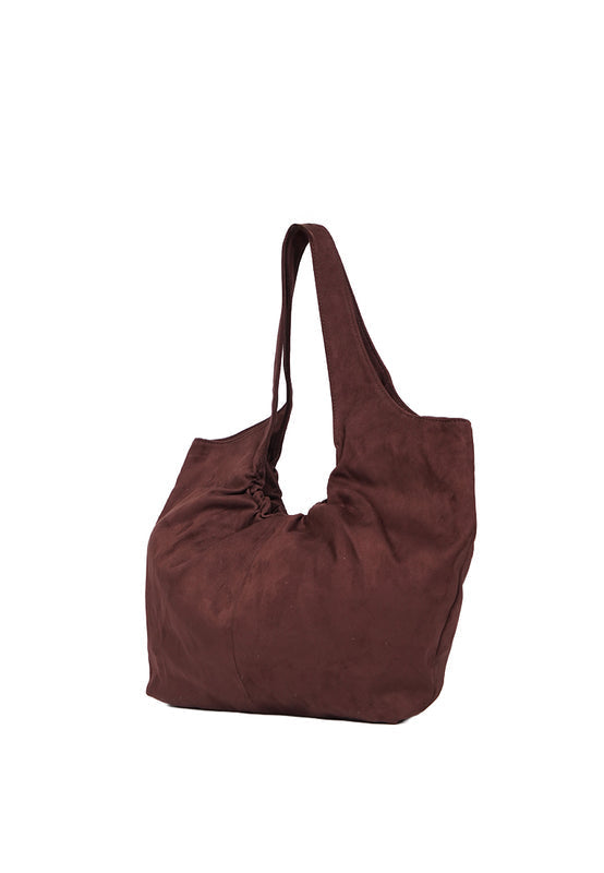 Dark Brown Suede Shoulder Bag