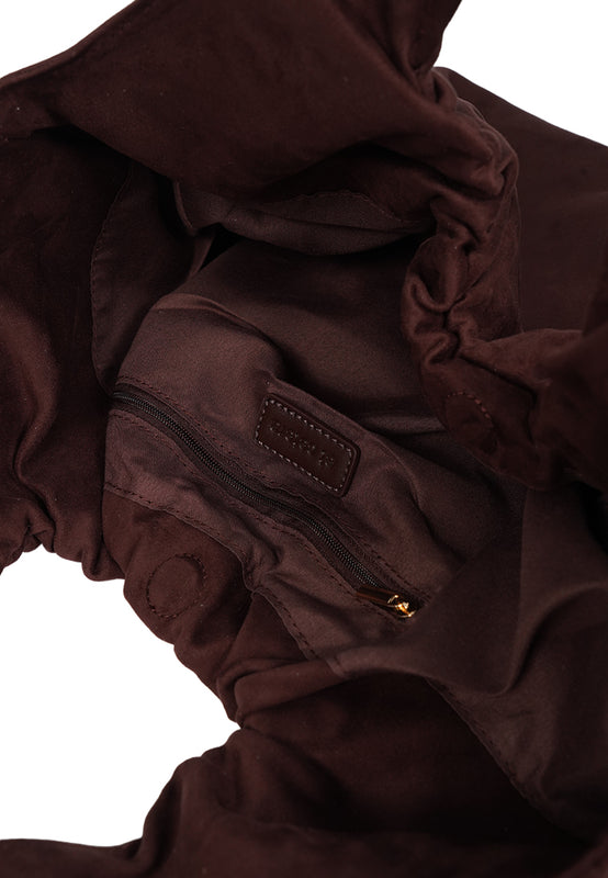 Dark Brown Suede Shoulder Bag