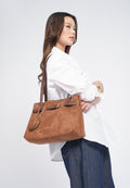 Brown Suede Shoulder Bag