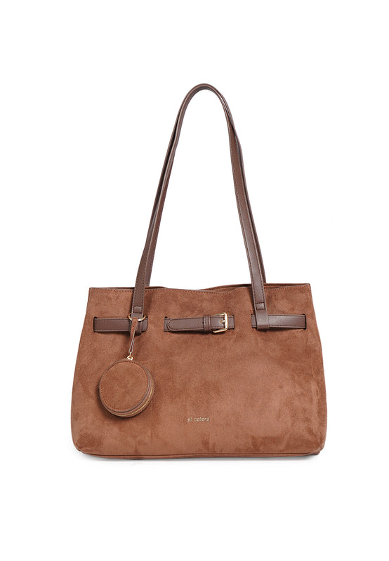 Brown Suede Shoulder Bag