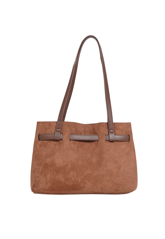 Brown Suede Shoulder Bag