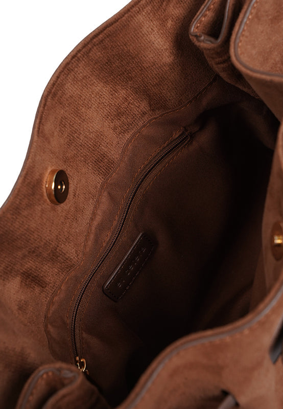 Brown Suede Shoulder Bag