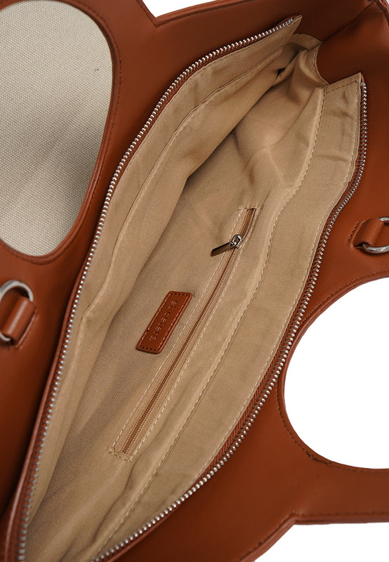 Hand Bag with Long Strap BEIGE