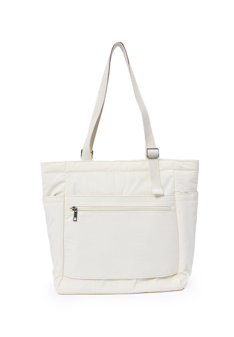 Tote Bag with Pockets Detail IVORY