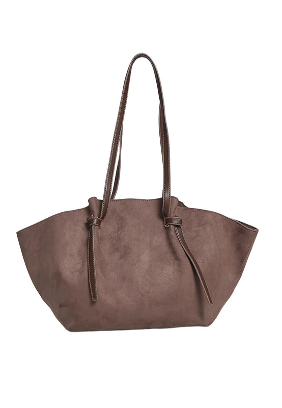 Dark Brown Suede Tote Bag