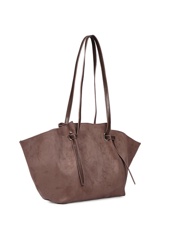 Dark Brown Suede Tote Bag