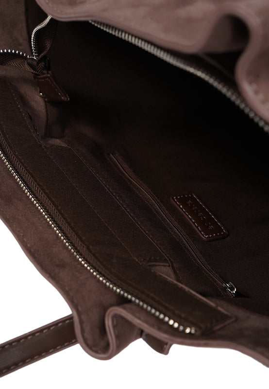 Dark Brown Suede Tote Bag