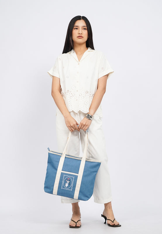 Light Blue Canvas Tote Bag