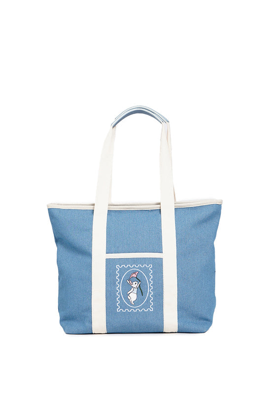 Light Blue Canvas Tote Bag
