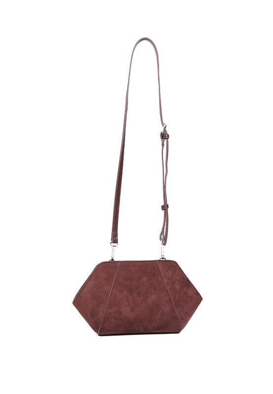 Dark Brown Suede Sling Bag
