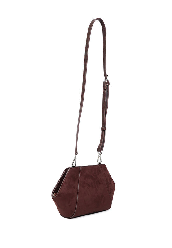 Dark Brown Suede Sling Bag