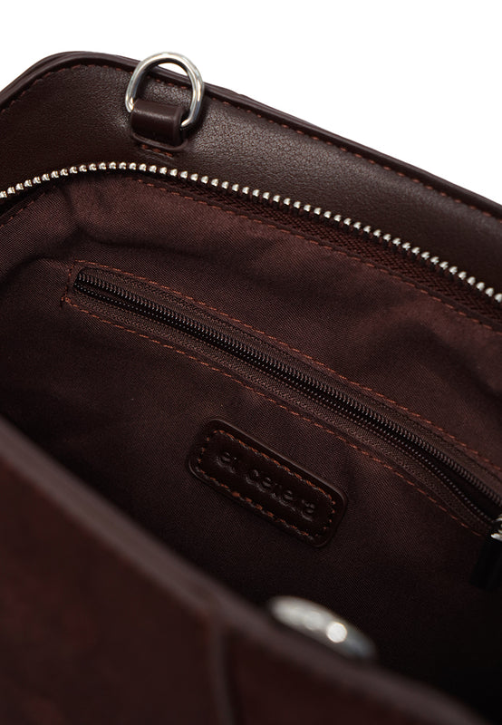 Dark Brown Suede Sling Bag