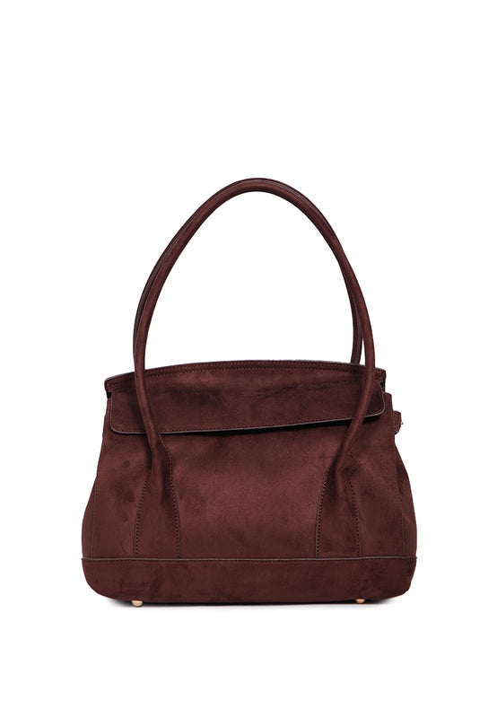 Brown Suede Tote Bag