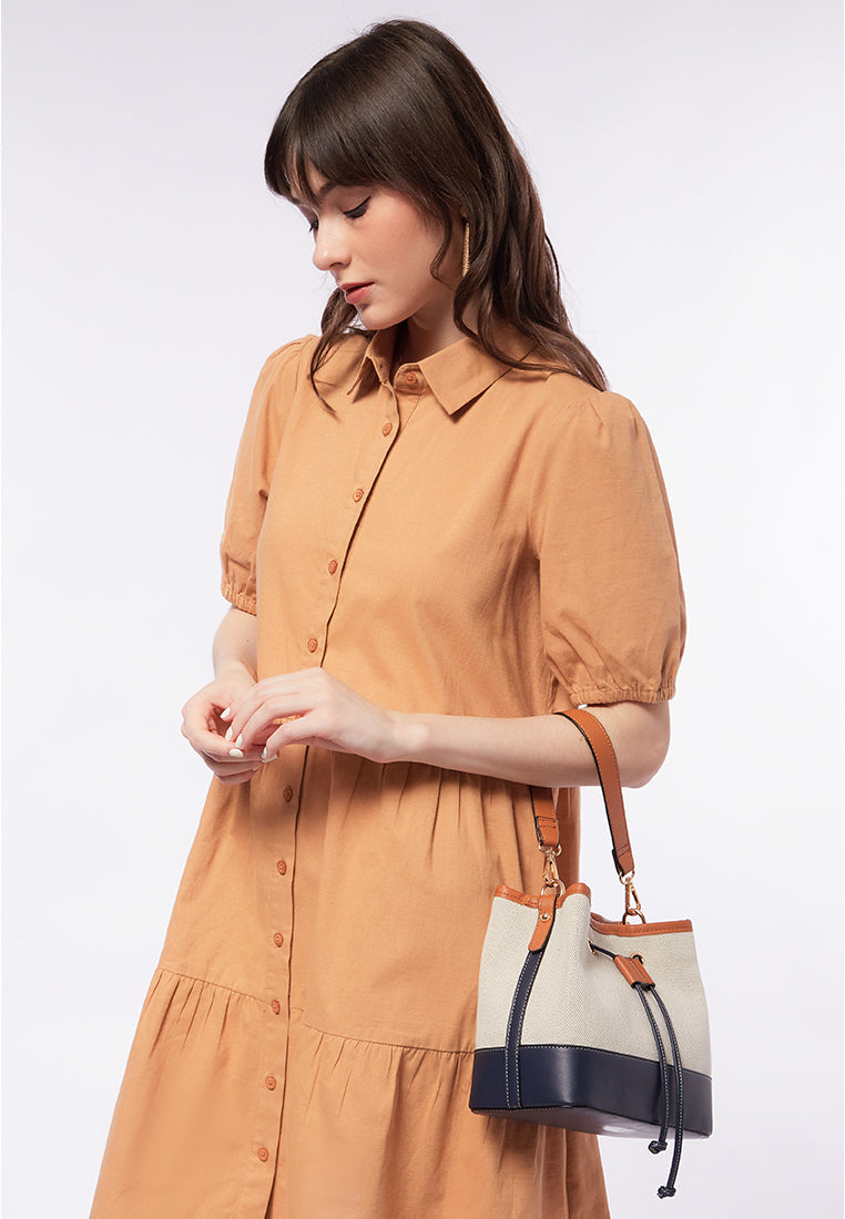 Two-Tone Bucket Bag