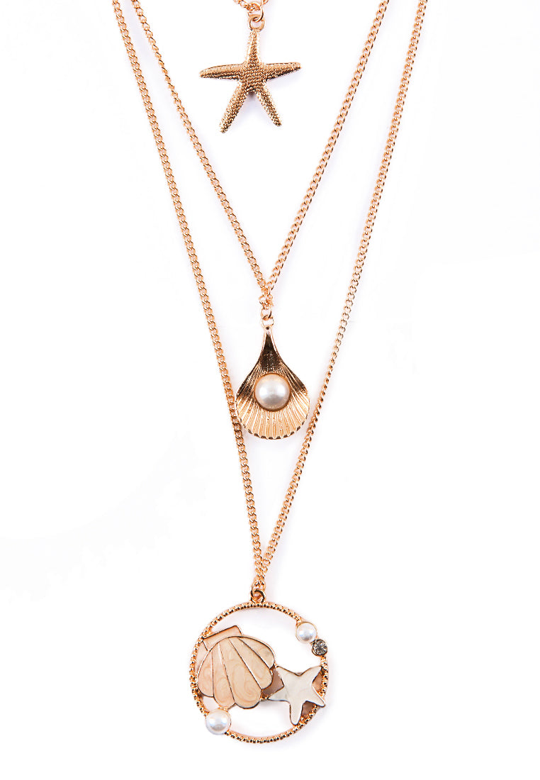 Layered Necklace with Pendant