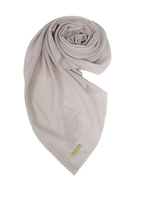 Embroidery Scarves Light Grey