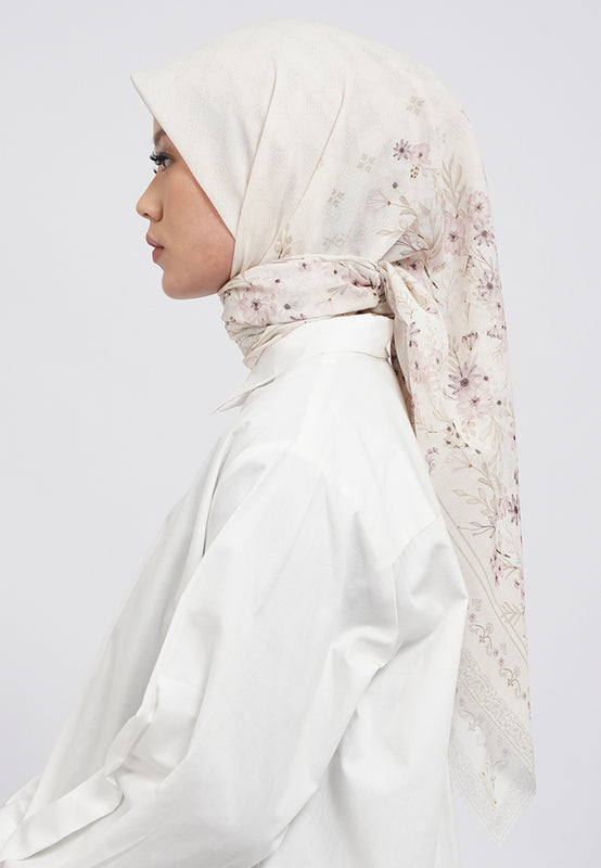 Printed Square Scarves Beige