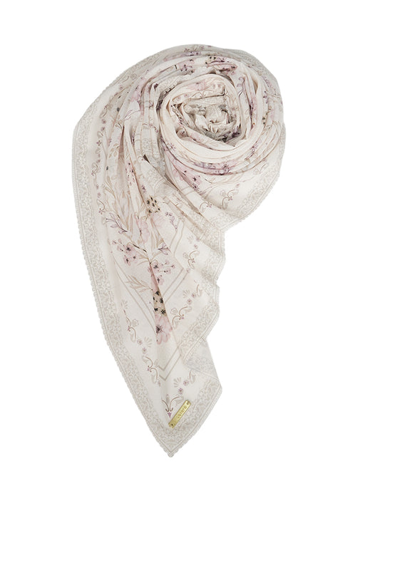 Printed Square Scarves Beige
