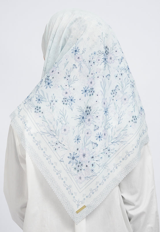 Printed Square Scarves Blue