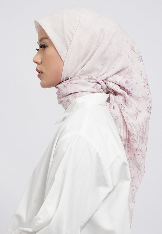 Printed Square Scarves Soft Pink