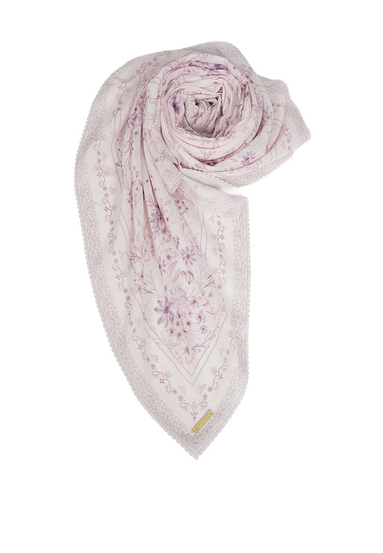 Printed Square Scarves Soft Pink